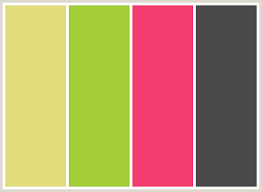 The combo library provides a convenient way to search gray and red color schemes. Colorcombo186 With Hex Colors E2dc7c A3cd39 F43e71 4a4a4a