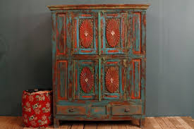 Anniversary Sale Antique Distressed Multi Color Blue Red Indian Door Modern Concept Red Distressed Fu Red Distressed Furniture Distressed Painting Indian Doors