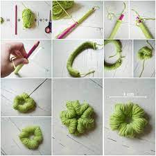 How To Diy Beautiful Yarn Flower Without Knitting Yarn Flowers Hand Embroidery Tutorial Hand Embroidery Flowers