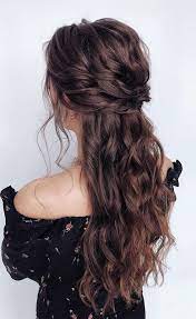 Gorgeous Half Up Half Down Hairstyle For Brides Hair Styles Curly Hair Styles Naturally Wedding Hair Down