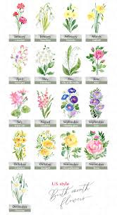 Check spelling or type a new query. Watercolor Birth Month Flowers By Watercolorflowers Thehungryjpeg Com