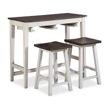 Because counter height tables are typically 4 to 6 inches higher than standard tables, buy counter height bar stools or chairs to match. Furniture Of America Kliffbury 3 Piece Wood Counter Height Table Set In White Idf3475whpt3pk