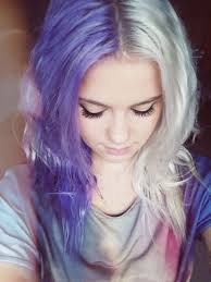 Half Purple Half White Dyed Hair Split Dyed Hair Two Color Hair Cool Hair Color