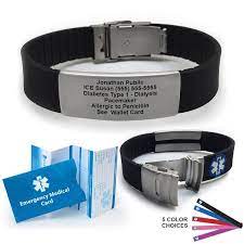 Medical Id Bracelet Alert Id Bracelet Free Engraving Nine Colors Waterproof Free Standard Shipping In 2021 Medical Jewelry Emergency Bracelet Medical Id Bracelets
