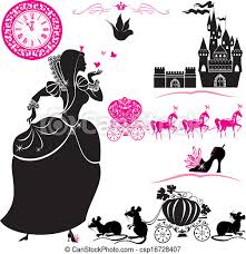 Check spelling or type a new query. Fairytale Set Silhouettes Of Cinderella Pumpkin Carriage With Mouses Castle And Clock Canstock