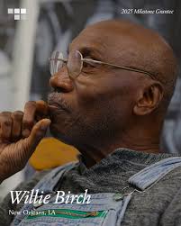 Meet one of our twelve 2025 Milestone Grantees Willie Birch #WillieBirch  Lives and works in New Orleans, LA Willie Birch (b. 1942) is a New  Orleans–based artist whose work engages in social