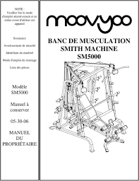 Banc De Musculation Smith Machine Sm5000 Modele Sm5000 Manuel A Conserver Manuel Du Proprietaire Pdf Free Download