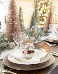All ideas and opinions are my own. Vintage Christmas Table Setting Sanctuary Home Decor