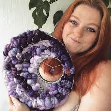 Asymmetrical Purple Weaving With Amethyst Stones