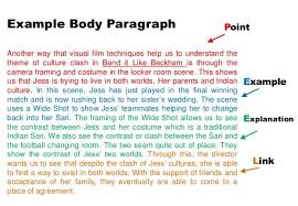 Paragraph Teel Example Google Search Bend It Like Beckham Essay Examples Body Paragraphs