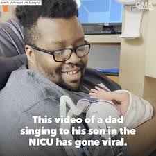 Emily Johnson filmed this touching moment between her husband Daniel and  their son, who was born early at 22 weeks and is currently in a neonatal  intensive care unit in Temple, Texas. ❤️, ...