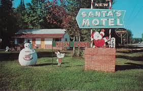 Up Christmas Munising Mi 1966 The New Santas Motel Your Hosts Alice And Henry Ames Near The Original Usps Village Post Office Where Their Postmark Is Christma Retro Sign Post Cards Motel