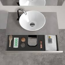 Scegli tra mobili bagno sospesi con lavabo esterno, da incasso o semincasso, mensole e piani lavabo su misura. Arredo Bagno Sospeso 100cm Master Grigio Cemento Con Top E Specchio