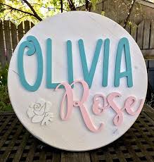 18 Wood Circle Sign Custom Made Name Round Sign 3d Etsy Custom Sign Name Signs Wood Circles