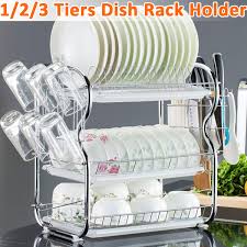 2/3 tier dish drying rack holder basket