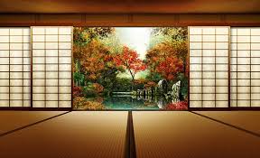 The japanese friendship garden of phoeni, 1125 n 3rd ave, phoenix, az 85003, usa. Hd Wallpaper Japanese Garden Shoji Room Divider And Trees Painting Architecture Wallpaper Flare