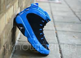 Air Jordan Ix Photo Blue Patent Leather Black Unreleased Sample Sneakernews Com Air Jordans Leather Shoes Photo