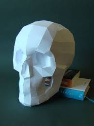 Skull Papercraft Download And Make Your Own Real Size Paper Skull Printable Diy Pdf Template Paper Skull Skull Template Paper Crafts Skull