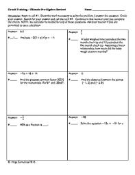 Circuit Training Ultimate Pre Algebra Review Inverse Functions Pre Algebra Algebra Review