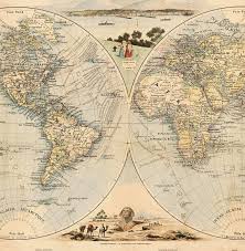 Vintage World Map Antique Atlas 1900 Folklore Map By Oldcityprints Cartografia