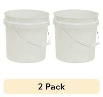 (2 pack) United Solutions 2 Gallon Round Comfort Handle Plastic Utility Bucket, White, 1 Each