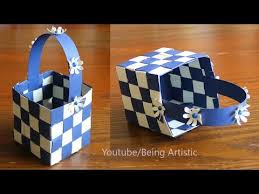 Simple Paper Basket Making Diy Basket Easy And Beautiful Paper Craft Youtube Diy Basket Cardstock Diy Baskets Easy