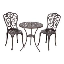 Patio Sense Faustina Bronze 3 Piece Cast Aluminum Patio Bistro Set 61908 Di 2020 Penyimpanan