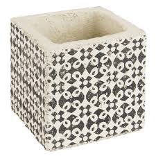 Brown Patterned Cement Planter H 10 Cm Maisons Du Monde Green Addict