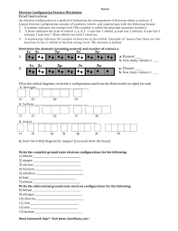 Do not worry about the orbital notations section. Electron Configuration Practice Worksheet