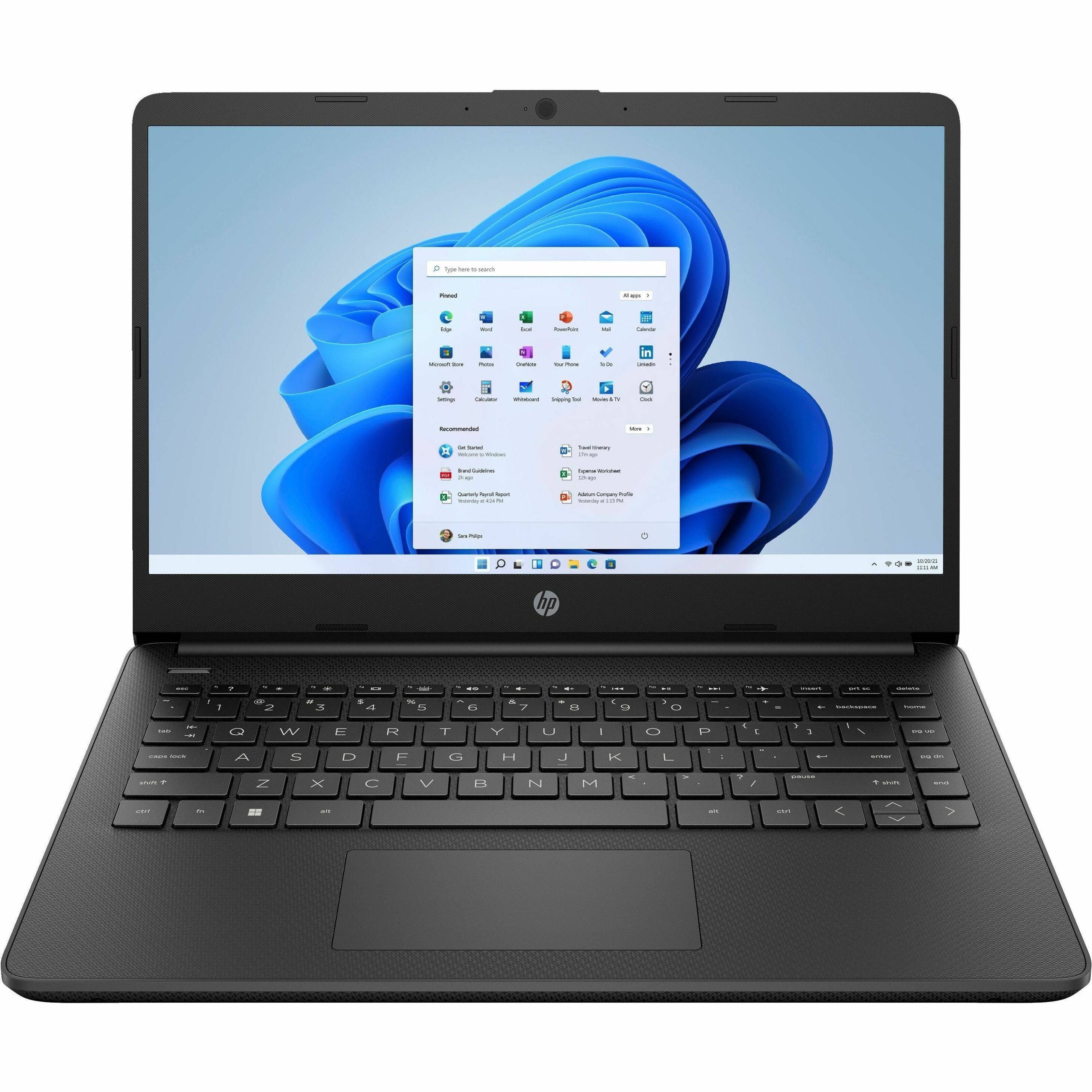 HP 14-d3000 14-Dq3110nr 14" Notebook - HD - Intel Celeron N4500 - 4 GB - Jet Black