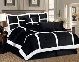 Black And White Duvet Pc Black White Comforter Set Patchwork Queen Size New Bed In A Bag Bedroom Comforter Sets Luxury Bedroom Decor Comforter Sets
