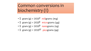 common conversions in biochemistry i ppt video online