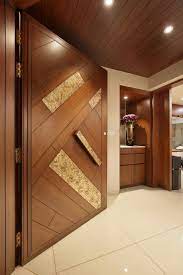 Autocad drawing of 2 bhk apartment designed in 600 sq.ft has got… 3 Bhk Flat Interiors The Oak Woods Vadodara Studio7 The Architects Diary Main Door Design Wood Doors Interior Door Design Modern