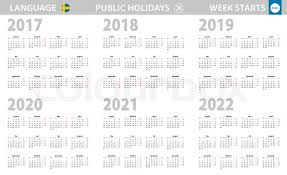 Calendar In Swedish Language For Year Stock Vector Colourbox