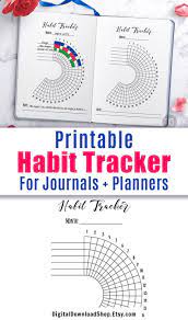 Bullet Journal Habit Tracker Printable Half Circle Radial Etsy Habit Tracker Printable Bullet Journal Habit Tracker Printable Habit Tracker Bullet Journal