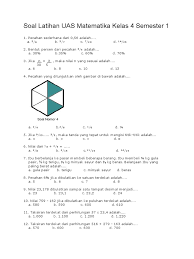 Kumpulan soal di bawah sudah dilengkapi dengan. Soal Latihan Uas Matematika Kelas 4 Semester 1