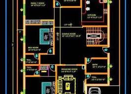 Type of houses autocad drawings. Autocad House Plan Dwg Drawing Download 50 X75 House Plans How To Plan Free House Plans