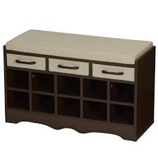 Household Essentials Entryway Storage Bench With Shoe Cubby Walmart Com Walmart Com This bench also adds valuable storage space with the wicker baskets underneath.