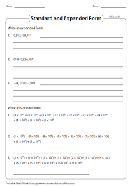 Combined Review Billions Place Value Place Value Worksheets Printable Math Worksheets Write In Standard Form