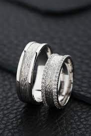 Unique Wedding Rings Set Made Of Solid 14k Gold Matching Etsy Wedding Ring Sets Unique Wedding Rings Unique Rings For Men