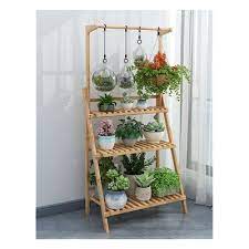 Unho Bamboo Folding Flower Display Rack Ladder Plant Stand In 2021 Plant Decor Indoor Plant Shelves Outdoor Potted Plants Outdoor