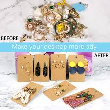 You don't want your jewelry to cover your branding or other important information. Buy Earring Card Holder Earring Display Cards Hanging Earring Kraft Paper Tags 500 Pack 3 5 X 2 Inches Brown Online In Turkey B08lyj2vrk