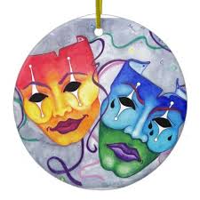 Comedy And Tragedy Ceramic Ornament Zazzle Com Theatre Masks Comedy And Tragedy Postcard Art