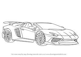 Lamborghini coloring pages will allow boys not only to admire luxurious cars, but also to paint them in their favorite colors. Step By Step How To Draw Lamborghini Aventador Lp750 4 Sv Roadster Drawingtutorials101 Com Lamborghini Lamborghini Aventador Lamborghini Cars