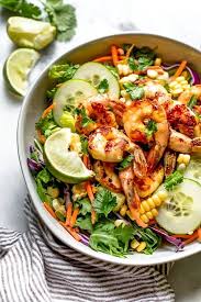 15 Spicy Thai Shrimp Salad Thai Shrimp Salad Healthy Eating Recipes Thai Salad Recipes