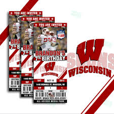 2 5 X 6 Wisconsin Badgers Ticket Style Sports Party