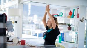 Bring your right heel up to your glute and hold it in place with your right hand. Yoga At Your Desk 5 Poses To Relieve Strain From Sitting Yogauonline