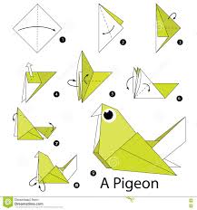 Step By Step Instructions How To Make Origami A Pigeon Stock Vector Illustration Of Decoration Animal 7320 Useful Origami Origami Dragon Origami Bird Easy