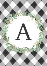 Alphabet flashcards in uppercase and lowercase for your kindergarten! Free Printable Buffalo Plaid Monograms The Cottage Market