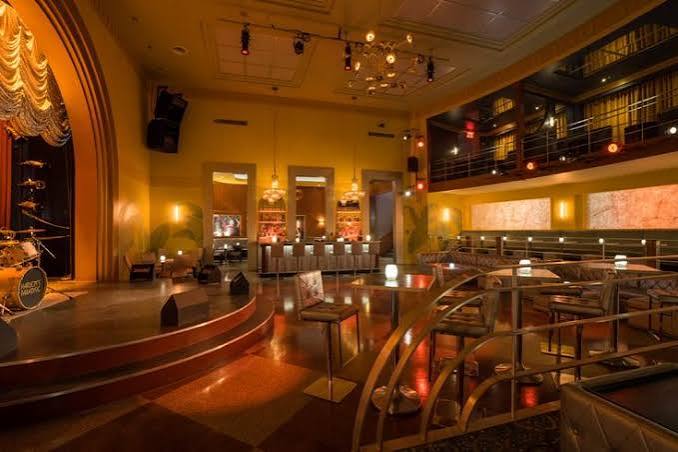 Main floor of Harlems Paradise. This shows the stage, bar and sitting area.